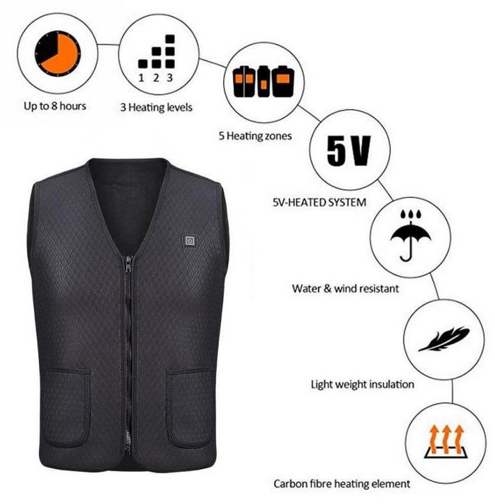 Heated Vest Electric Warm Vest Body Warmer Washable Heated Vest